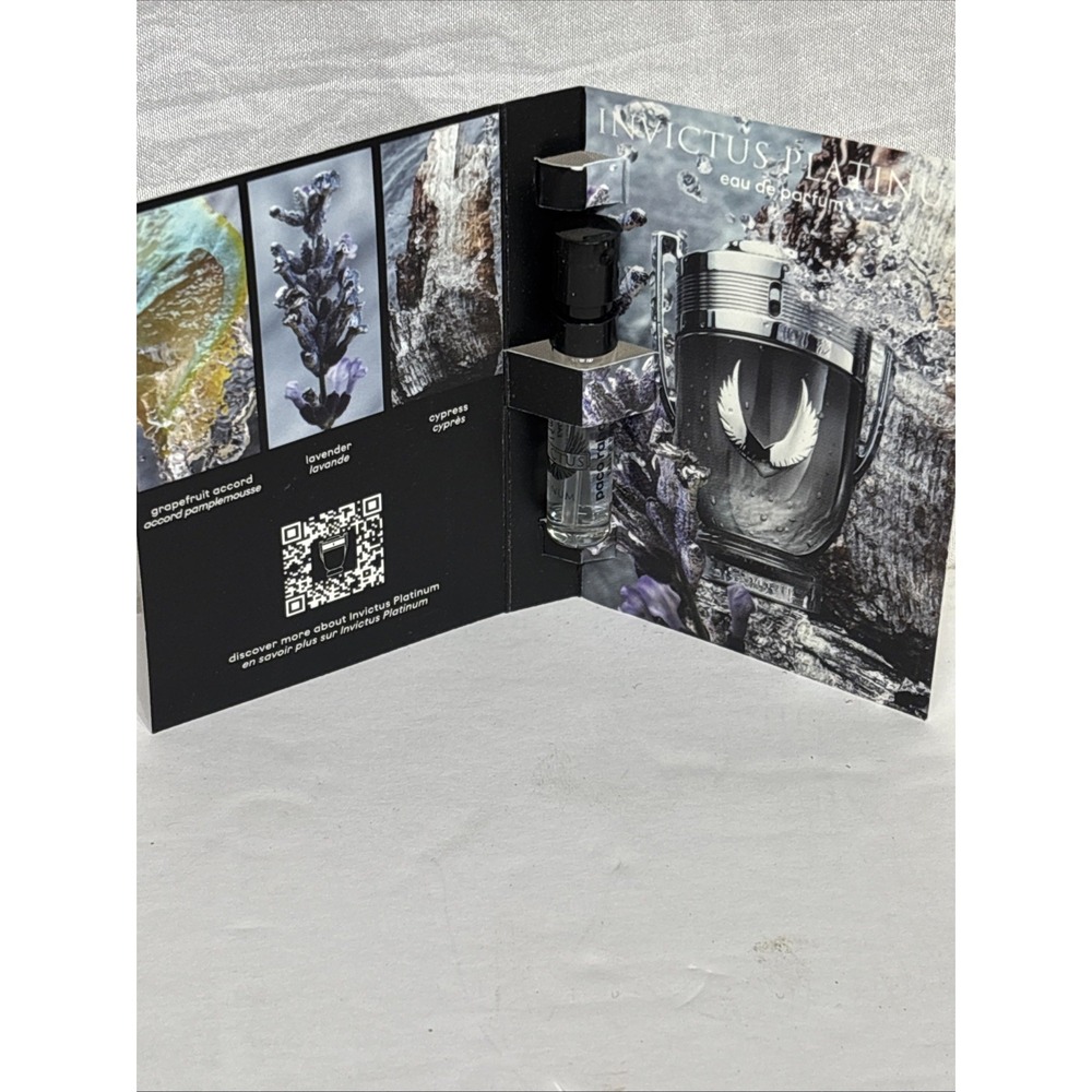 Rabanne Invictus Eau De Parfum Perfume Platinum Toillete Sample 1.5 ml .05 fl oz